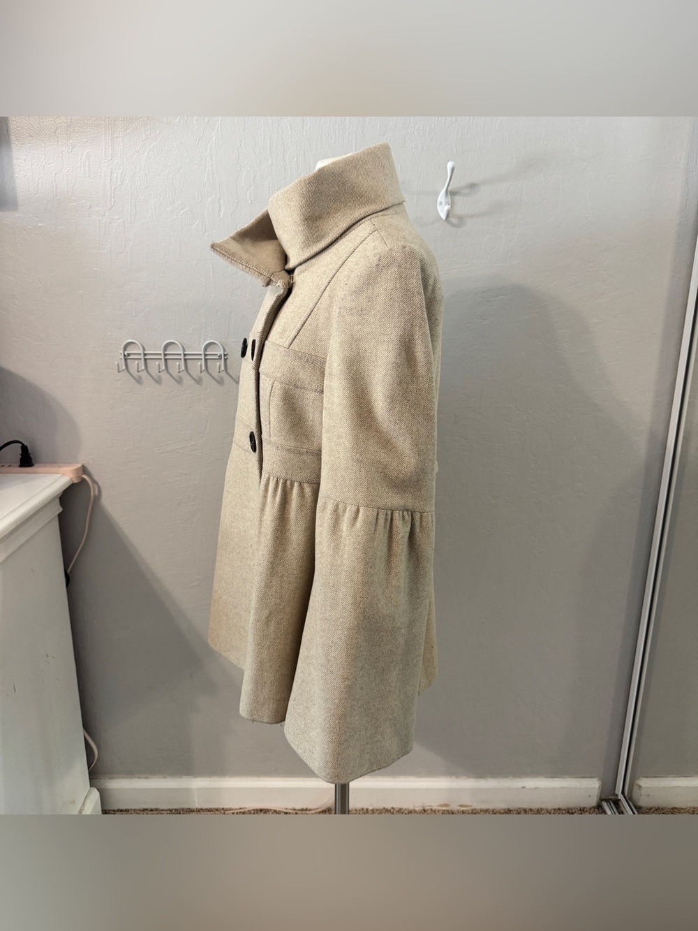 Loft Cream Peacoat with Funnel Collar - Picture 5 of 7